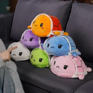 Peluche tortue réversible douce et câline