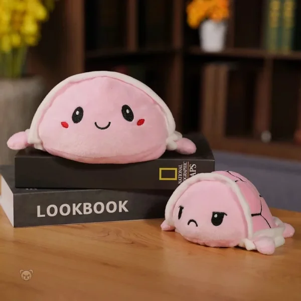 Tortue réversible, jouet en peluche moelleux