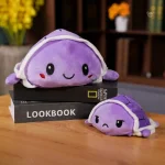 Tortue en peluche réversible, jouet ludique