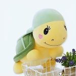 Peluche tortue verte douce avec casquette mignonne pour enfants