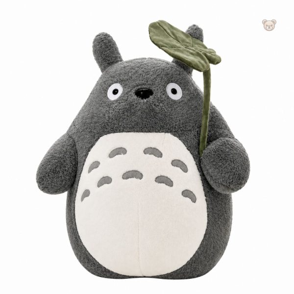 peluche-totoro-moelleuse-feuille-lotus-confort-enfant-1 Peluche Totoro moelleuse avec feuille de lotus pour enfants