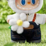 Doux Labubu blanc, peluche jardinier amusante