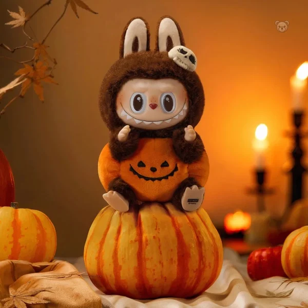 Peluche marron type Labubu pour enfants