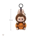 Peluche Labubu coloris marron et orange