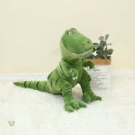 Peluche douce tyrannosaure vert pour enfants