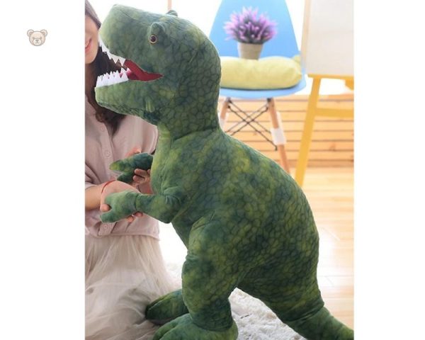 Tyrannosaure vert en peluche, compagnon doux pour les petits