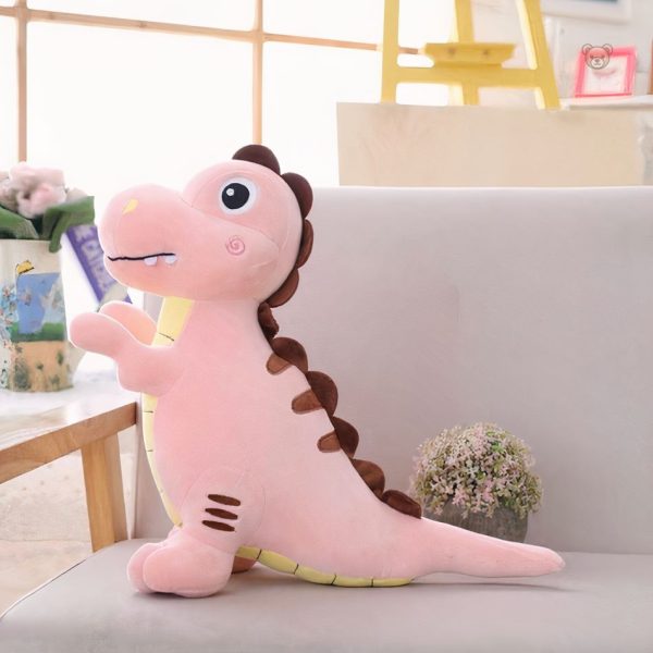 peluche-tyrannosaurus-rex-rose-douce-enfant-dino-jurassique-1 Peluche douce Tyrannosaurus Rex rose pour enfants