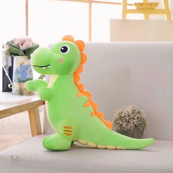 peluche-tyrannosaurus-rex-vert-doux-enfant-calin-1 Peluche douce Tyrannosaurus Rex verte pour câlins enfants