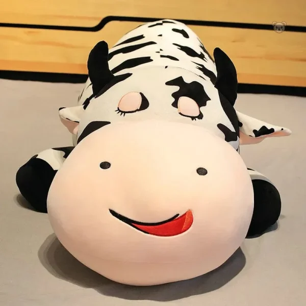 Peluche vache géante en noir et blanc