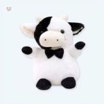 Peluche vache gentleman douce pour enfant à câliner