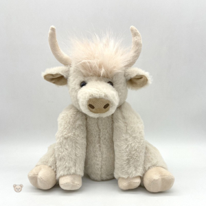 Peluche vache highland blanche douce et câline