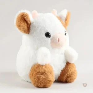 Vache en peluche colorée, douce au toucher, parfaite pour câliner