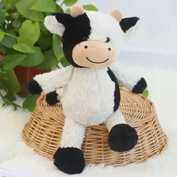 peluche-vache-mignonne-a-fourrure-blanche-1 Peluche vache mignonne à fourrure blanche