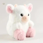 Vache en peluche rose avec un design adorable et câlin